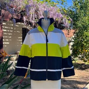 Caroline Rose colorblock jacket with ruched collar - Size XSP